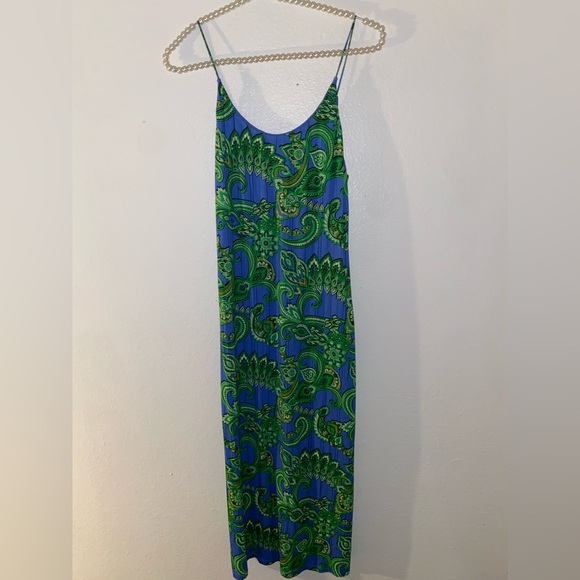 Alice + Olivia Delora Spaghetti Strap Spring Paisley Midi Dress Women's Size 6 - Picture 4 of 4